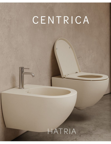 Pakabinamas unitazas Hatria CENTRICA PURE VORTEX su Soft close dangčiu
