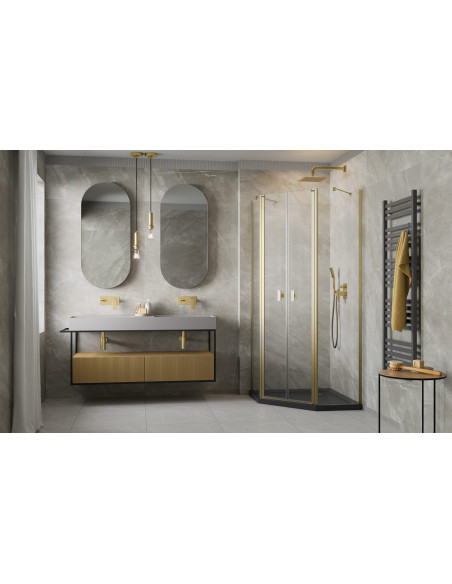 Penkiakampė dušo kabina Radaway Nes Brushed Gold PTD