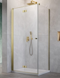 Kampinė dušo kabina Radaway Nes Brushed Gold KDJ B