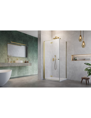 Kampinė dušo kabina Radaway Nes Brushed Gold KDJ B