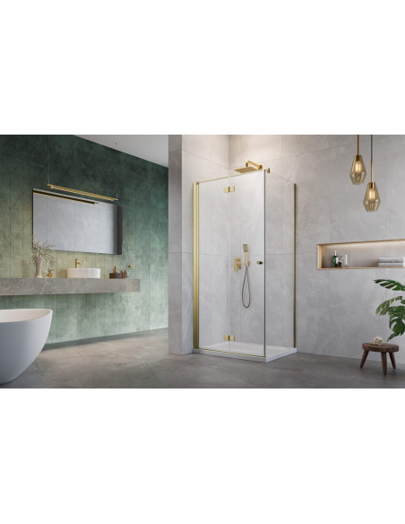 Kampinė dušo kabina Radaway Nes Brushed Gold KDJ B