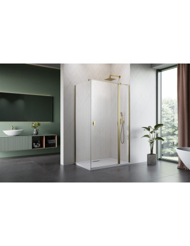 Kampinė dušo kabina Radaway Nes Brushed Gold KDJ II