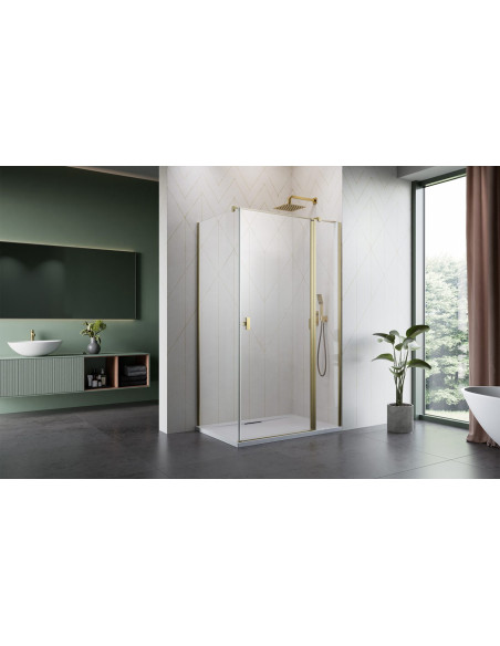 Kampinė dušo kabina Radaway Nes Brushed Gold KDJ II