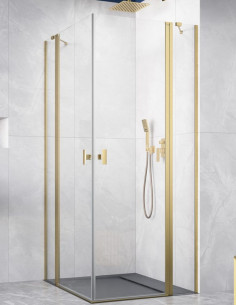 Kampinė dušo kabina Radaway Nes Brushed Gold KDD II