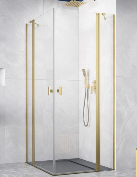 Kampinė dušo kabina Radaway Nes Brushed Gold KDD II