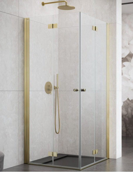 Kampinė dušo kabina Radaway Nes Brushed Gold KDD B