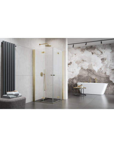 Kampinė dušo kabina Radaway Nes Brushed Gold KDD B
