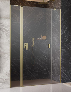 Dušo durys Radaway Nes Brushed Gold DWJS