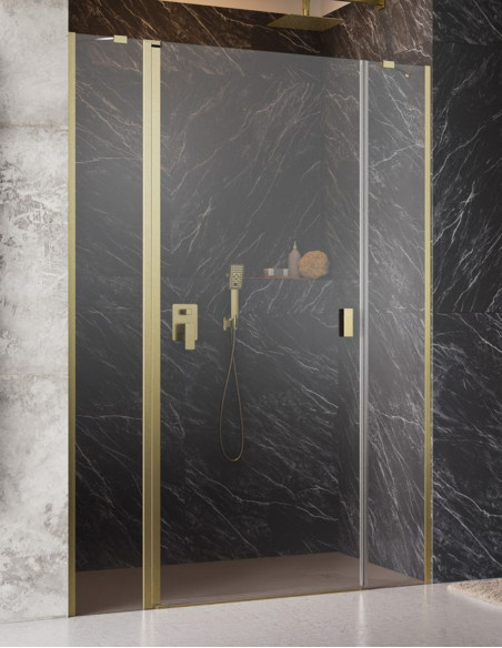 Dušo durys Radaway Nes Brushed Gold DWJS