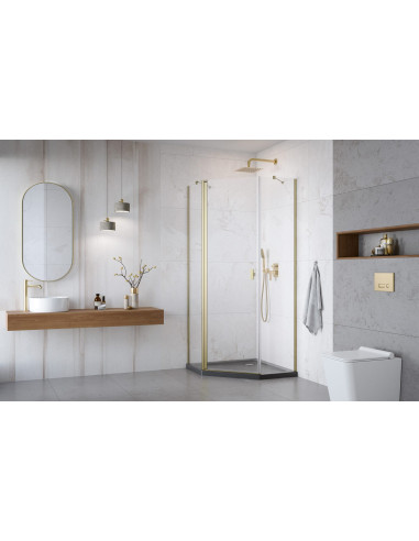 Penkiakampė dušo kabina Radaway Nes Brushed Gold PTJ