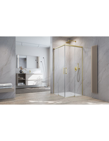 Radaway Idea 8 Brushed Gold KDD kampinė dušo kabina
