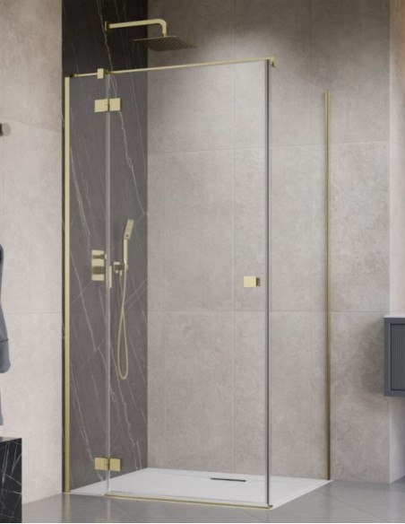 Radaway Essenza 8 Brushed Gold KDJ kampinė dušo kabina
