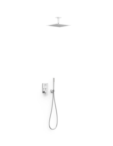 Potinkinis maišytuvas dušui EXCLUSIVE CUADRO su kvadratine 300x300 mm dušo galva, dušeliu - lazdele, su p.d.