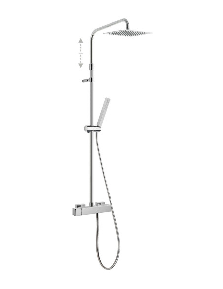 Dušo sistema EXCLUSIVE CUADRO su kvadratine 300x200 mm dušo galva, dušeliu - lazdele