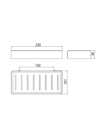 Pakabinama lentynėlė Emco Loft su plastikiniu įdėklu, 220x36x101 mm, juoda-juoda