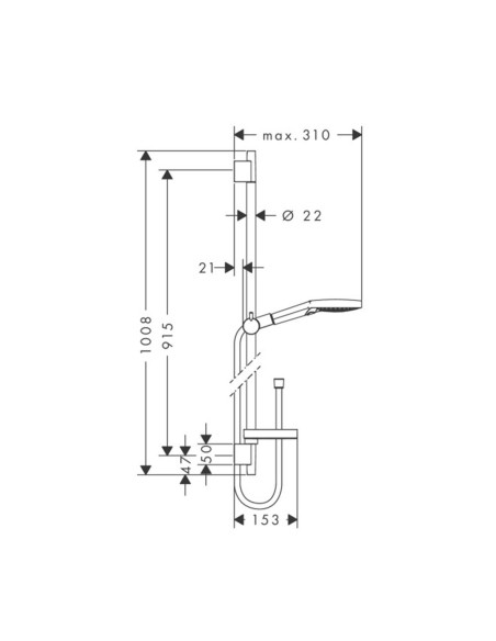 Dušo stovas Hansgrohe Raindance Select E 120 3jet, chromas