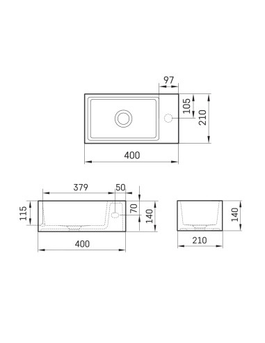 Silkstone praustuvas PAA MI 400x210