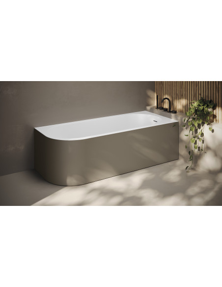 Akrilinė vonia Corner Right 170x70 su apvalintu kampu, White Matt