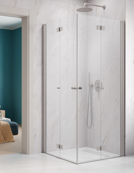 Kampinė dušo kabina Radaway Nes Brushed Nickel KDD B