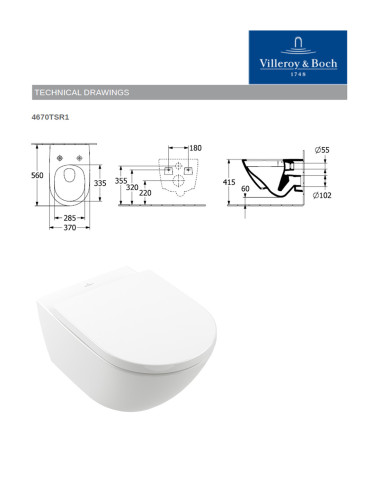 Pakabinamas unitazas Villeroy&Boch...