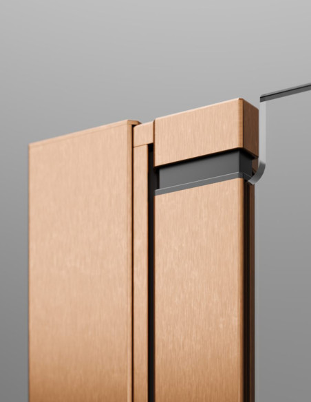 Kampinė dušo kabina Radaway Nes Brushed Copper KDD B + KDD I