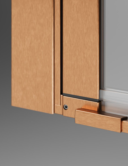 Kampinė dušo kabina Radaway Nes Brushed Copper KDD B + KDD I