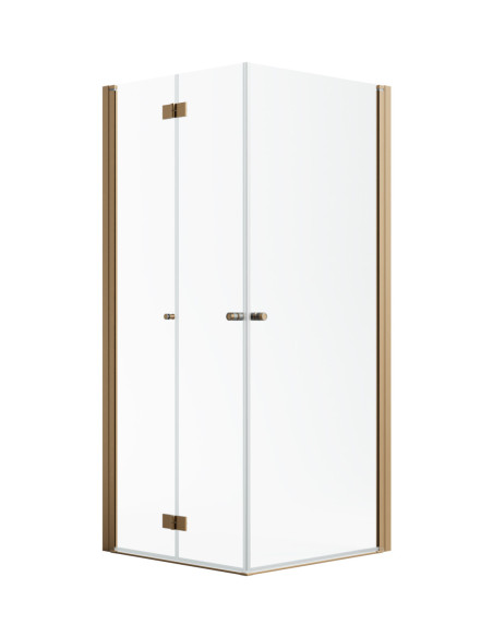 Kampinė dušo kabina Radaway Nes Brushed Copper KDD B + KDD I