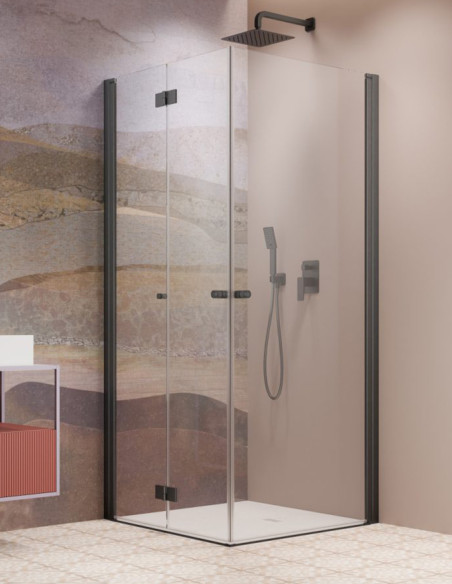 Kampinė dušo kabina Radaway Nes Brushed GunMetal KDD B + KDD I