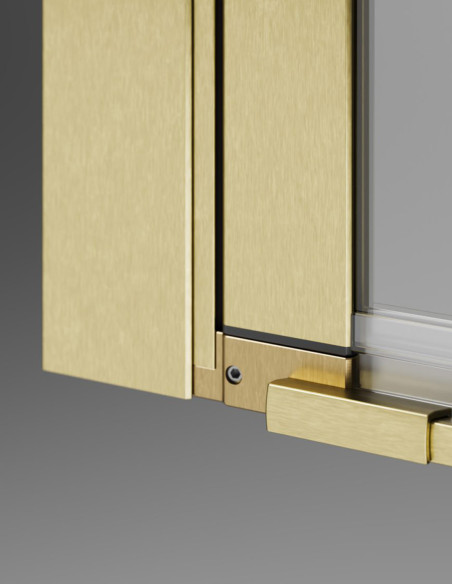 Kampinė dušo kabina Radaway Nes Brushed Gold KDD B + KDD I