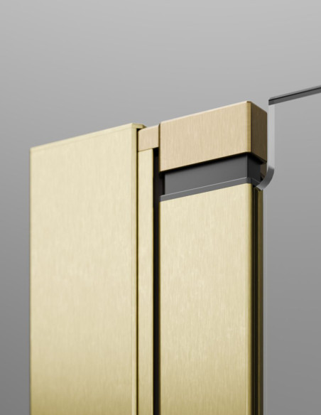 Kampinė dušo kabina Radaway Nes Brushed Gold KDD B + KDD I