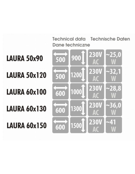 Ovalus veidrodis LAURA su LED apšvietimu iš priekio, 50x90, auksinis rėmelis, 4000K LED