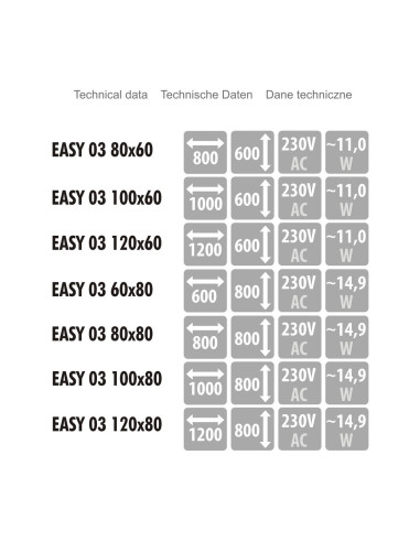 Keturkampis veidrodis EASY 03 su LED...