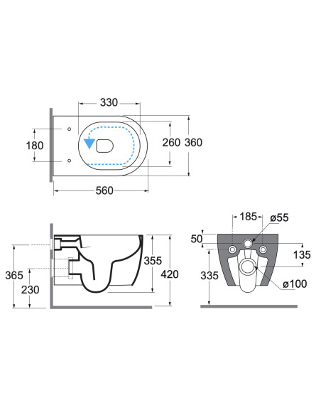 Pakabinamas unitazas LILAC VORTEX sūkurio vandens nuleidimas + dangtis SoftClose baltas blizgus