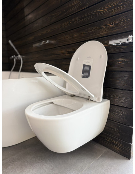 Pakabinamas unitazas Villeroy&Boch Subway 2 DirectFlush su plonu SLIM SoftClose dangčiu IŠ EKSPOZICIJOS