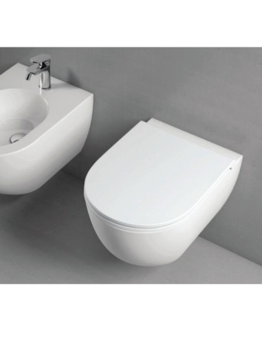 Pakabinamas unitazas Comoda EasyClean su plonu Slim SoftClose dangčiu