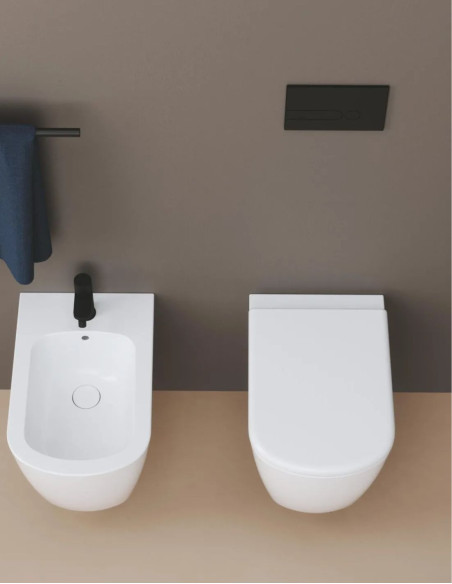 Pakabinamas unitazas AUREA VORTEX SuperGlaze danga su sukūriniu vandens nuleidimu su Softclose dangčiu