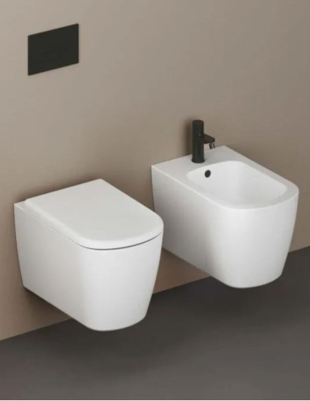 Pakabinamas unitazas AUREA VORTEX SuperGlaze danga su sukūriniu vandens nuleidimu su Softclose dangčiu