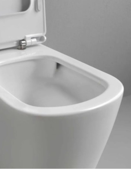 Pakabinamas unitazas AUREA VORTEX SuperGlaze danga su sukūriniu vandens nuleidimu su Softclose dangčiu