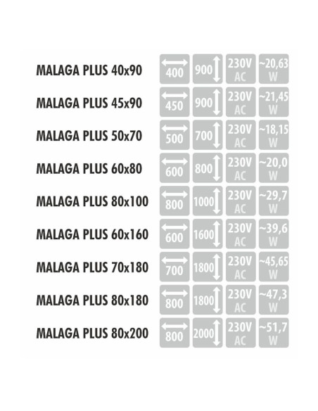 MALAGA Plus pusiau ovalus veidrodis su rėmu ir LED apšvietimu