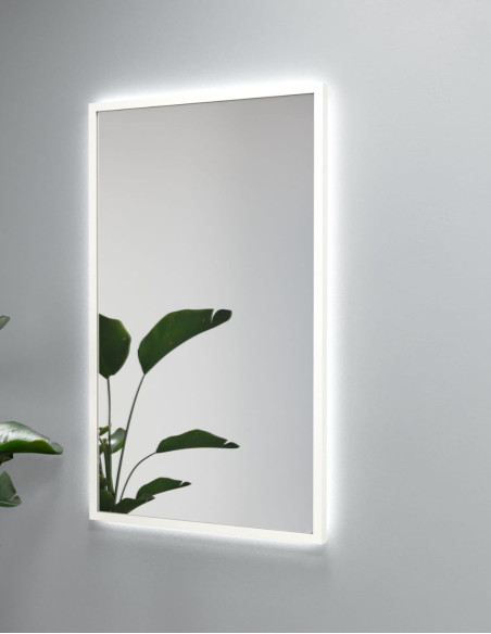 ATLAS PLUS stačiakampis veidrodis su rėmu ir LED apšvietimu