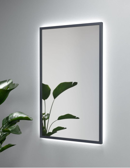 ATLAS PLUS stačiakampis veidrodis su rėmu ir LED apšvietimu