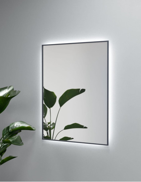 BLAS PLUS stačiakampis veidrodis su rėmu ir LED apšvietimu