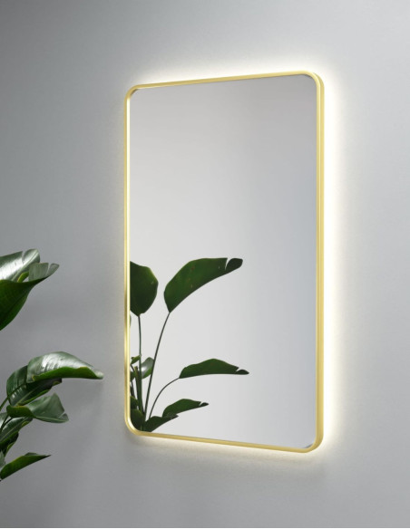 BONITA PLUS stačiakampis veidrodis su rėmu ir LED apšvietimu