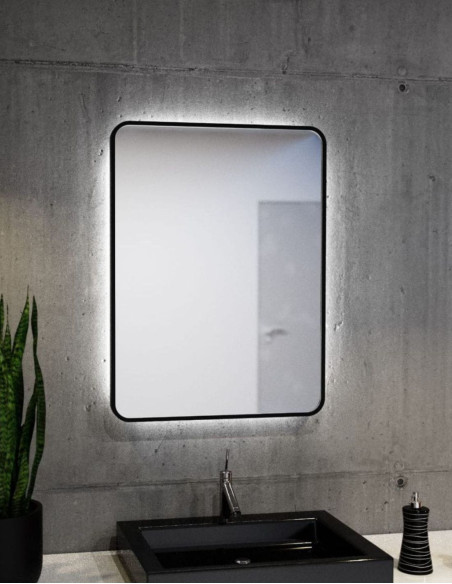BONITA PLUS stačiakampis veidrodis su rėmu ir LED apšvietimu