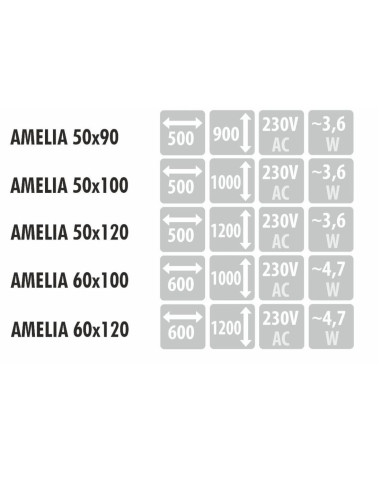 AMELIA veidrodis su integruota lentynėle