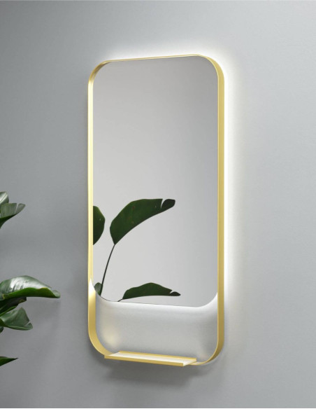 AMELIA PLUS LED veidrodis su integruota lentynėle