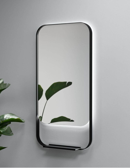 AMELIA PLUS LED veidrodis su integruota lentynėle
