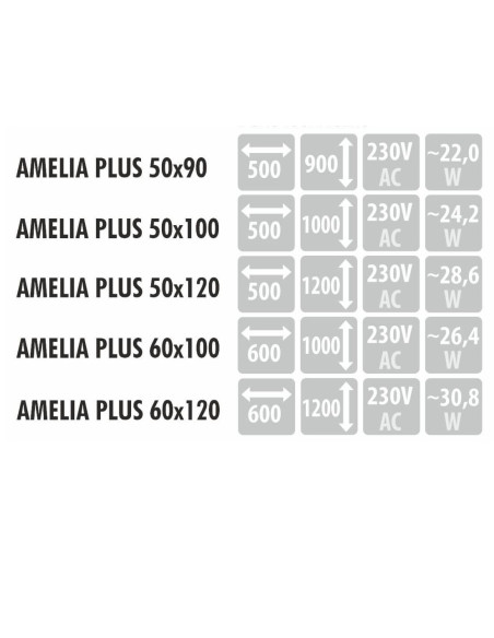 AMELIA PLUS LED veidrodis su integruota lentynėle