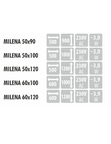 MILENA veidrodis su integruota lentyna