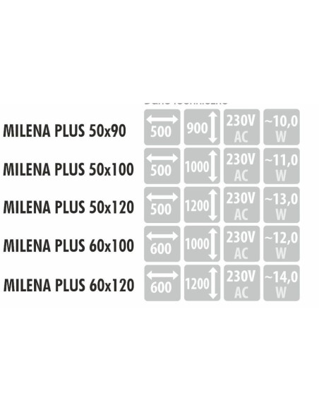 MILENA PLUS veidrodis su integruota lentyna ir LED apšvietimu